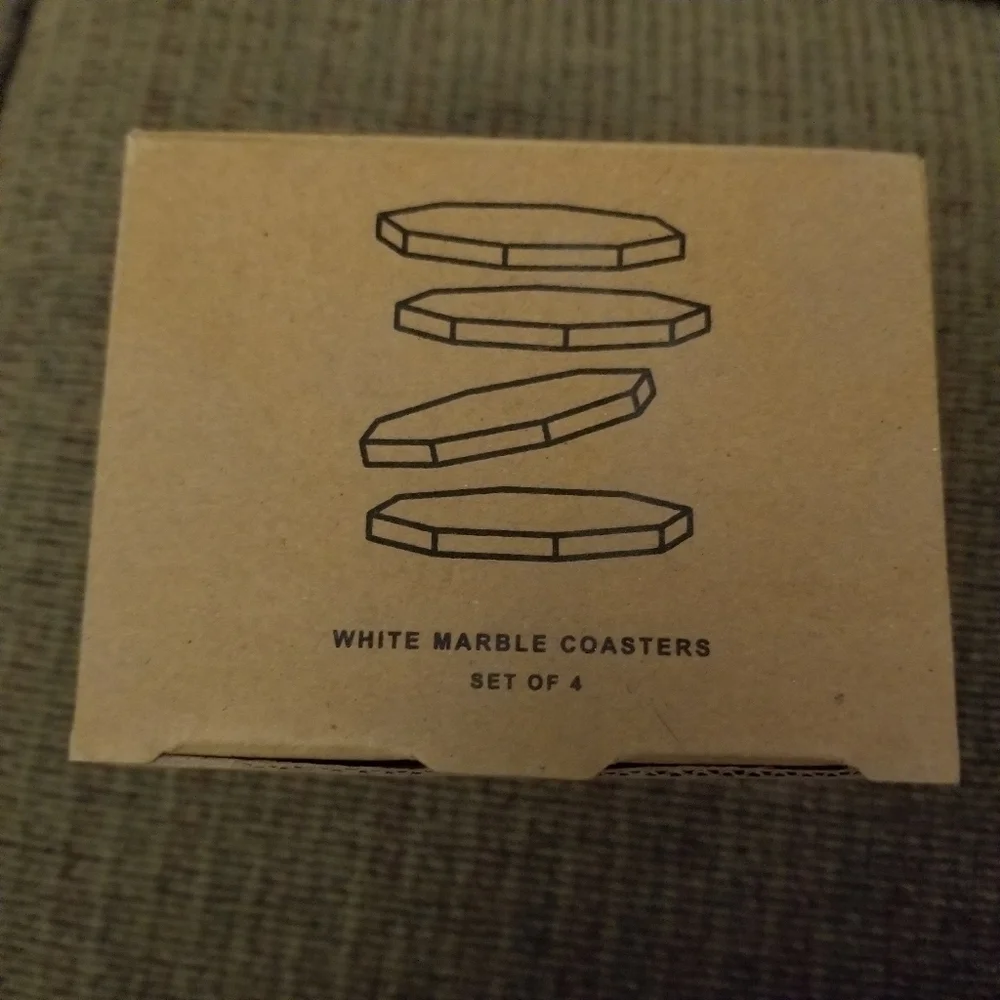 NIB Zeal Living marble geo coaster set